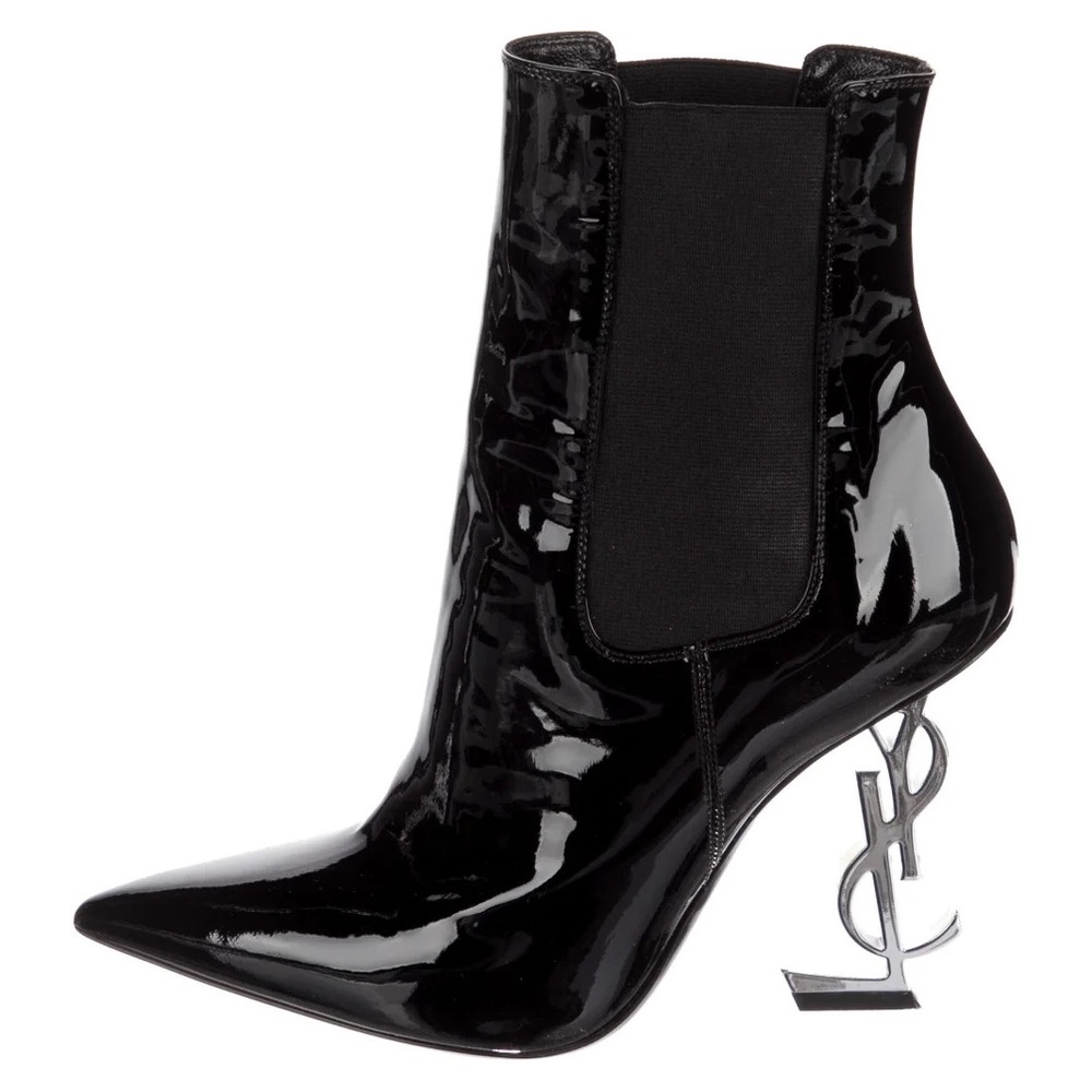 Saint Laurent YSL Patent Leather Ankle Boots